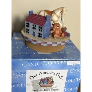 Vintage Our America  Candle Topper Antique Toys